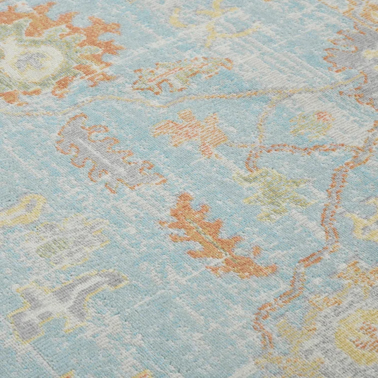 Bordered Floral Durable Performance Indoor/Outdoor Area Rug