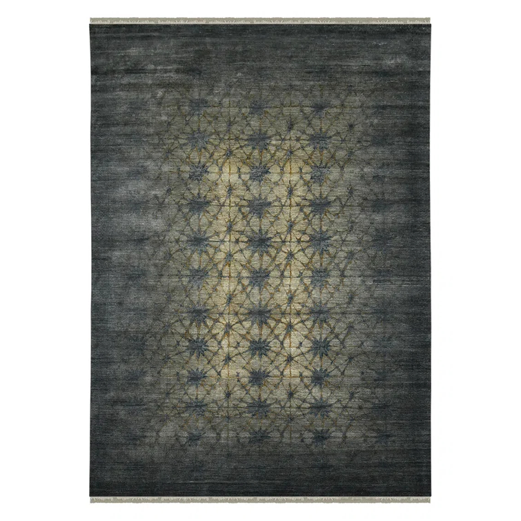 AMER Rugs Dazzle Hand Knotted Wool/Silk Gray Area Rug | Perigold