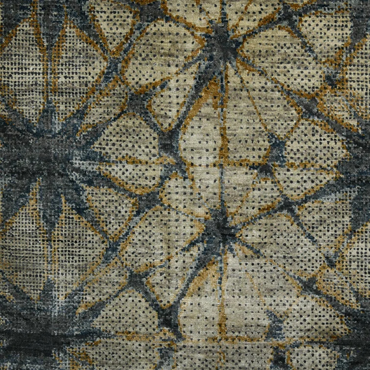 AMER Rugs Dazzle Hand Knotted Wool/Silk Gray Area Rug | Perigold