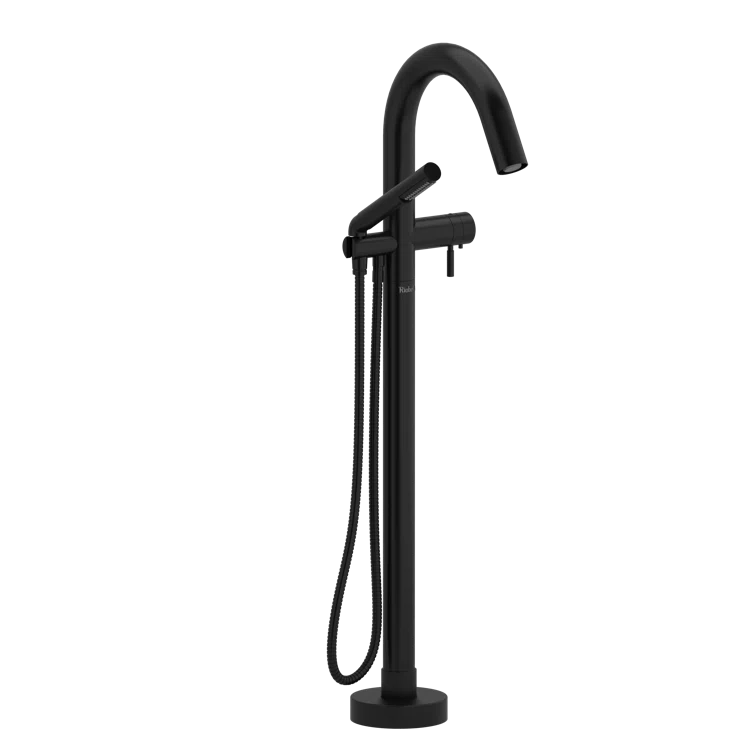 Riobel TRU39BK Riu Thermostatic Single Hole Floor Mount Tub Filler Trim