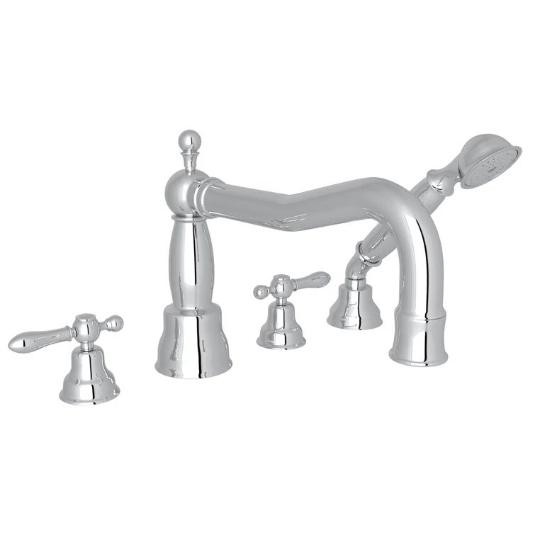 Arcana 4-Hole Deck Mount Tub Filler With Column Spout