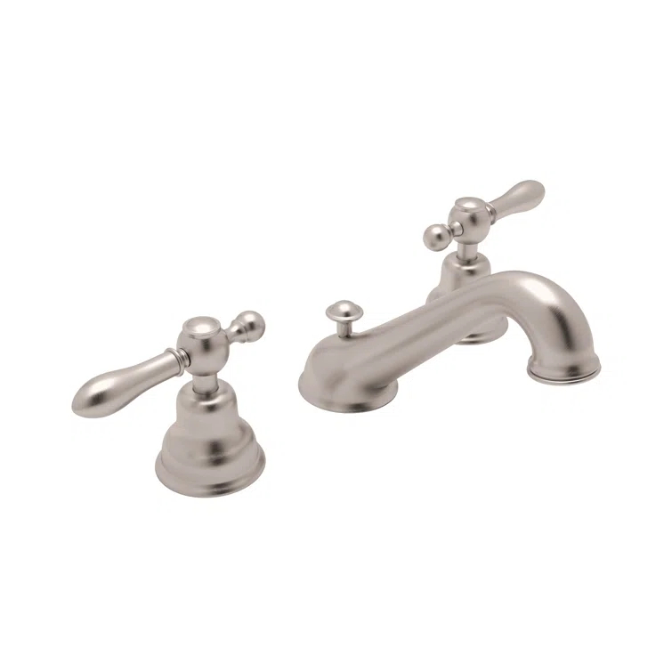 Rohl AC102LM-STN-2 Arcana Widespread Lavatory Faucet With C-Spout