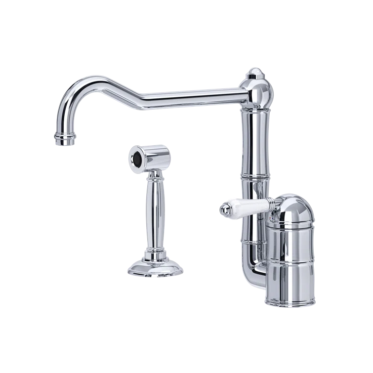 Classic Chrome 10'' Brass Kitchen Faucet with Side Spray