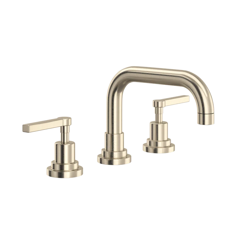 Rohl A2218LMSTN-2 Lombardia Widespread Lavatory Faucet With U-Spout