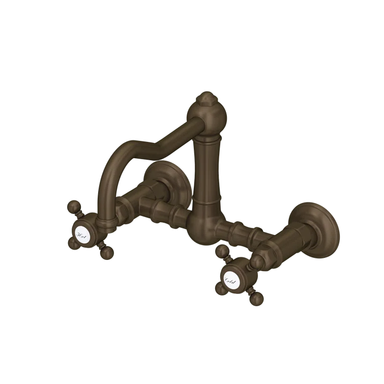 Acqui Wall Mount Bridge Kitchen Faucet With Column Spout