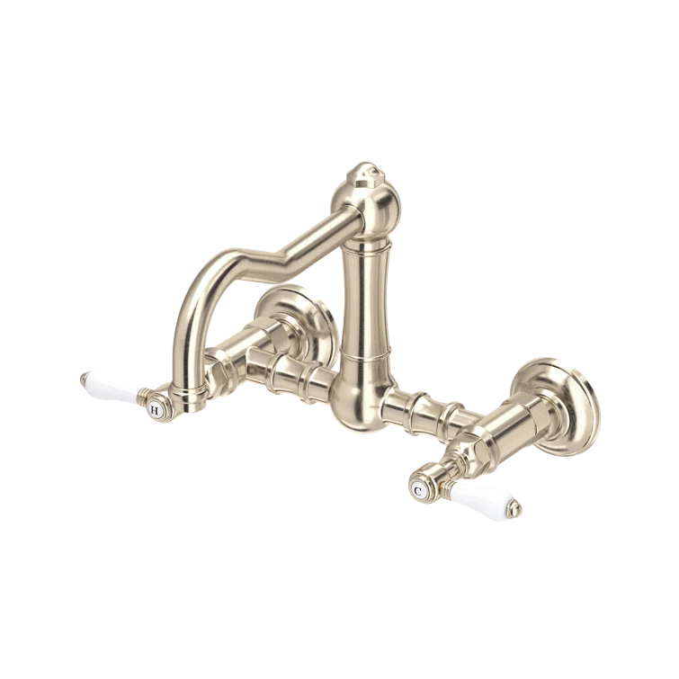 Classic Piedmonte 7" Polished Nickel Wall-Mounted Kitchen Faucet