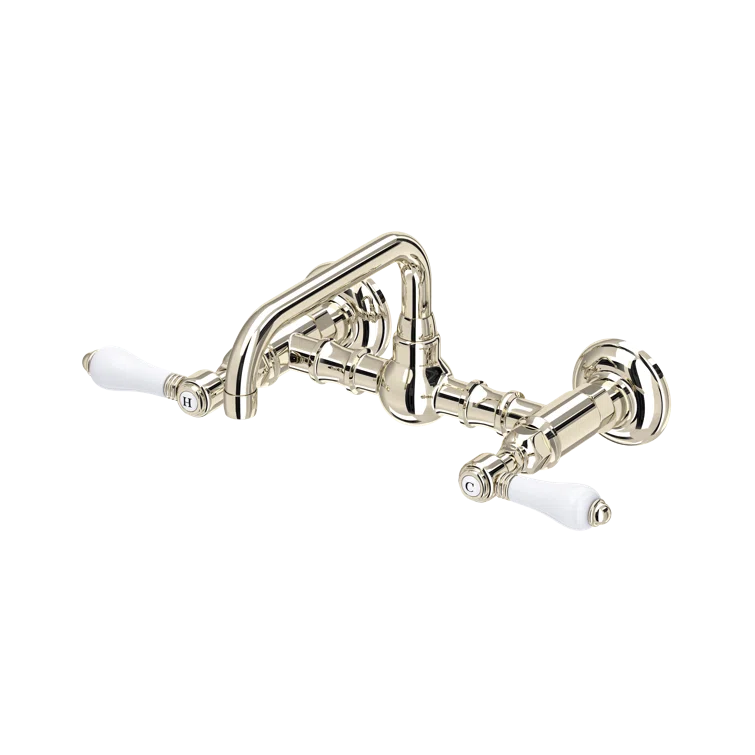 Acqui Wall Mount Bridge Lavatory Faucet With U-Spout