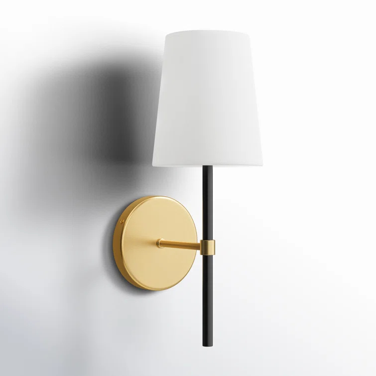 Single Light Steel Dimmable Armed Sconce