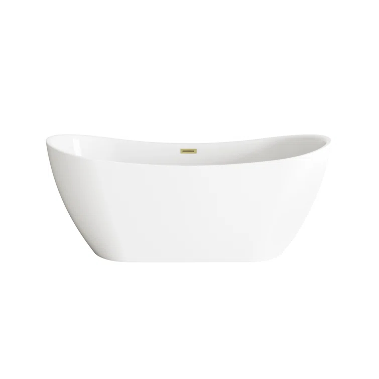 67 Inch Bathtub in Glossy White with Trim