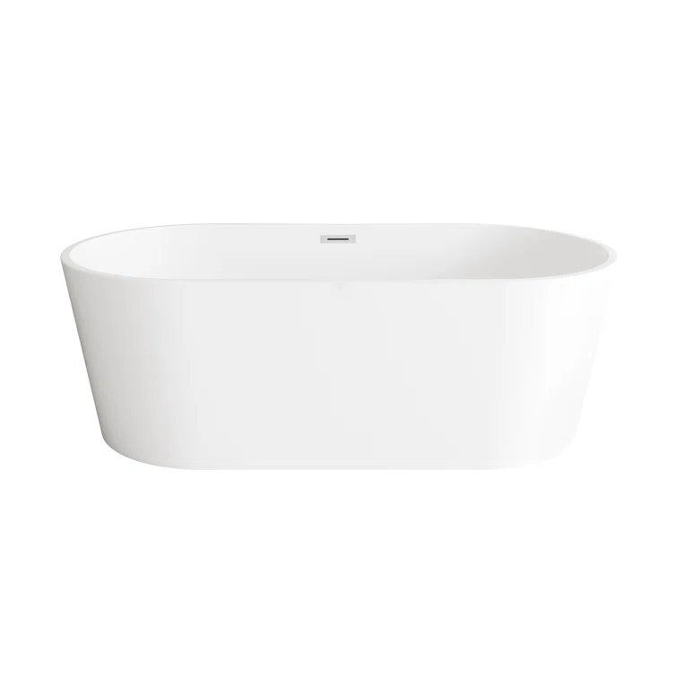 67 Inch Bathtub in Glossy White with Trim