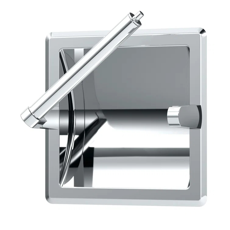 Wall Mounted Recessed Toilet Paper Holder | Pivoting Toilet Paper Roll Holder | Hotel Style In Wall Toilet Paper Holder for Regular Roll