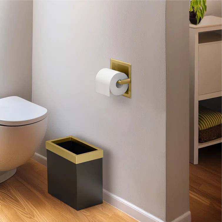 Wall Mounted Recessed Toilet Paper Holder | Pivoting Toilet Paper Roll Holder | Hotel Style In Wall Toilet Paper Holder for Regular Roll