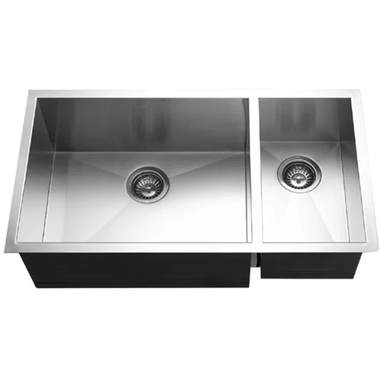 Contempo 33'' L Undermount Double Bowl Stainless Steel Kitchen Sink