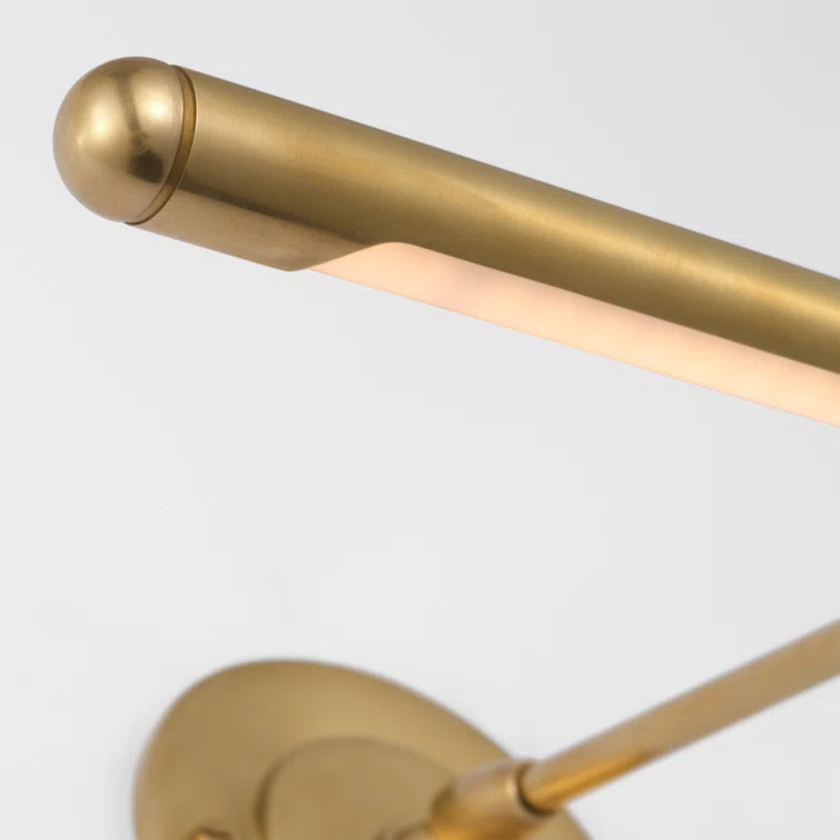 Emery 18-Inch Hand-Rubbed Antique Brass Adjustable Picture Light