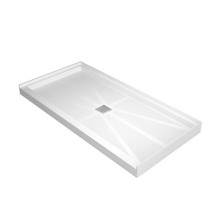 60''X 30'' Glasstone Shower Base Smc Solid White Finish