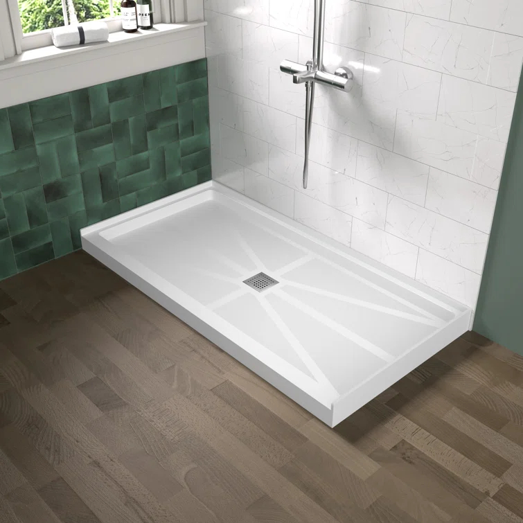 60''X 30'' Glasstone Shower Base Smc Solid White Finish