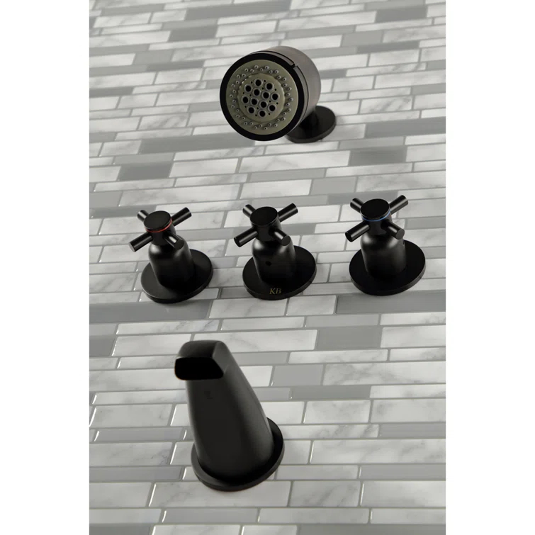 Kingston Brass Concord Triple-Handle Tub and Shower Faucet