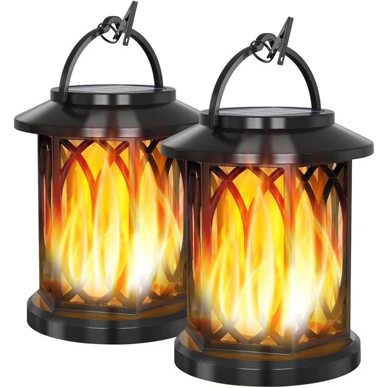 KOOPER Solar Lantern Outdoor Lights, Upgraded Flickering Candle Solar Lanterns Lights Outdoor Waterproof, Hanging Outdoor Solar Lanterns Lights, Solar Powered Lanterns For Yard Garden Decor (Set of 2)