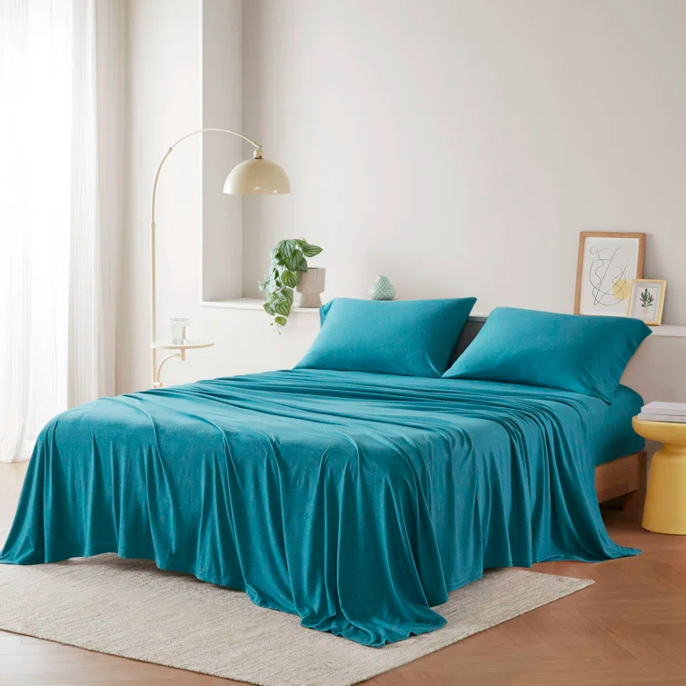 Cotton Blend Jersey Knit All Season Sheet Set