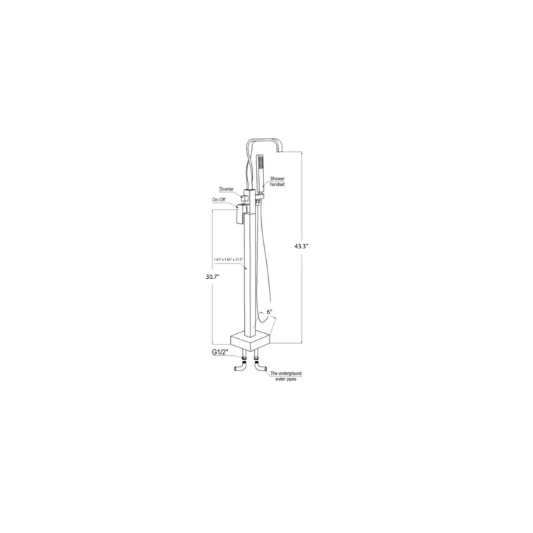 2 Handle Floor Tub Filler with Diverter
