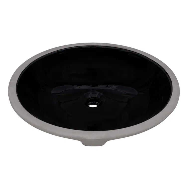 Ruvati 16 x 13 inch Undermount Bathroom Sink Oval Porcelain Ceramic with Overflow