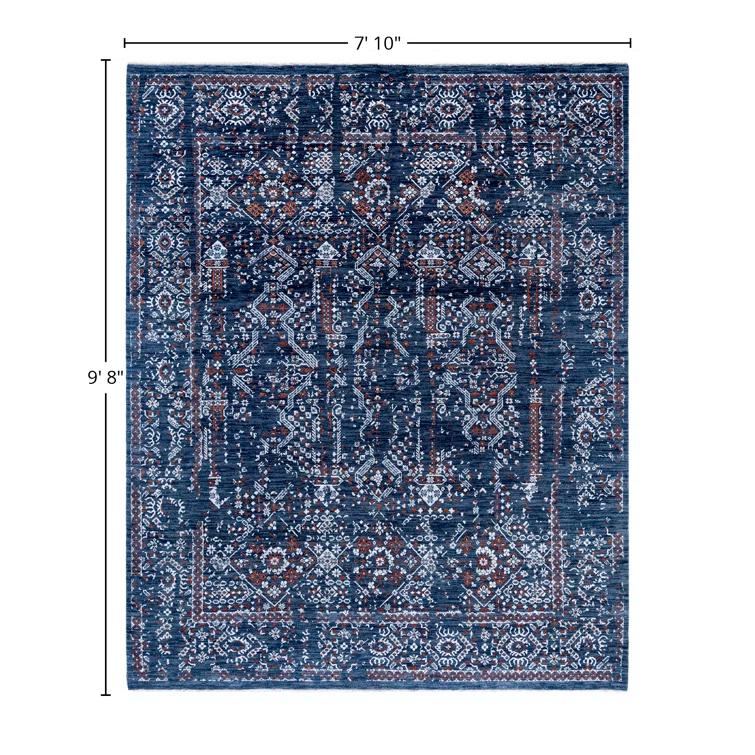 Overdyed One-of-a-Kind 7' 10" X 9' 8" Hand Knotted Area Rug