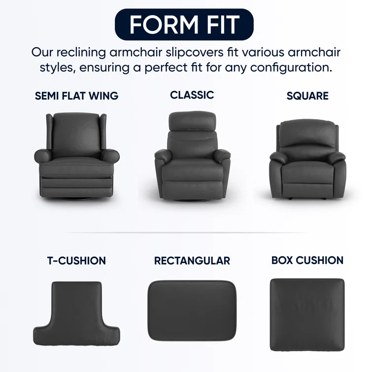 Stretchy Slipcover for Recliner Armchair - Italian Style & Premium Quality - Mille Righe Collection