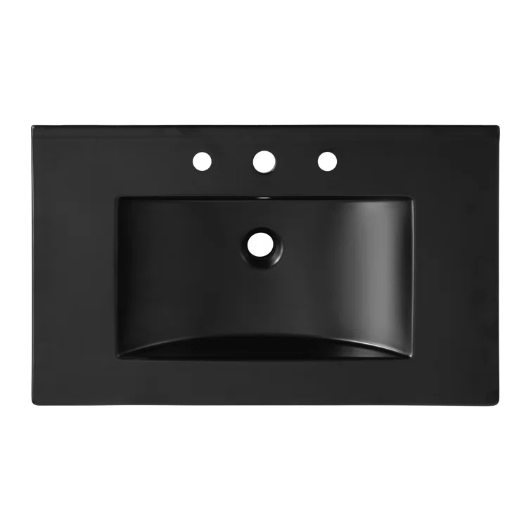 Jonathan Y Ancillary 3-Hole 30" Classic Contemporary Rectangular Ceramic Single Sink Basin Vanity Top