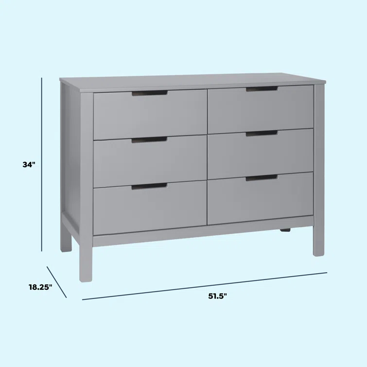 Colby 6 Drawer 51.25" W Double Dresser