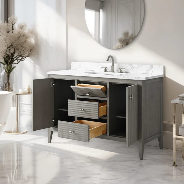 48'' Single Bathroom Vanity with Engineered Marble Top