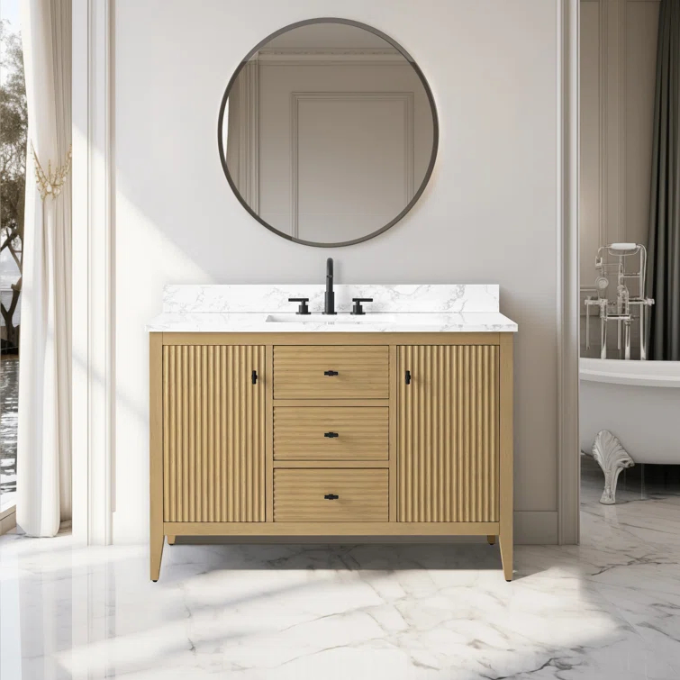 48'' Single Bathroom Vanity with Engineered Marble Top
