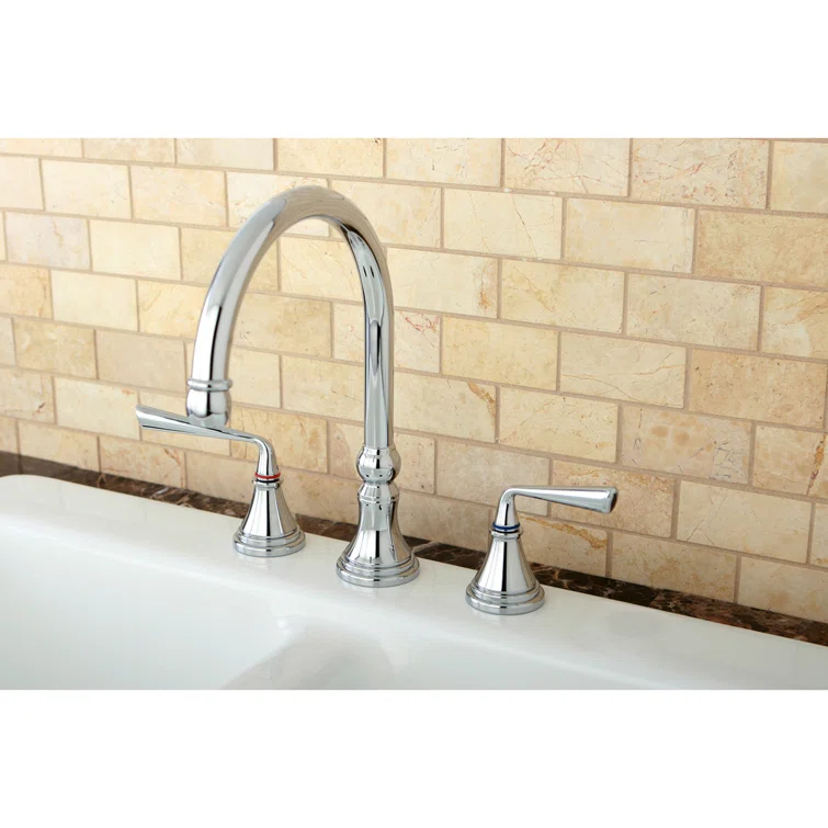 Kingston Brass Silver Sage Double-Handle Widespread Kitchen Faucet