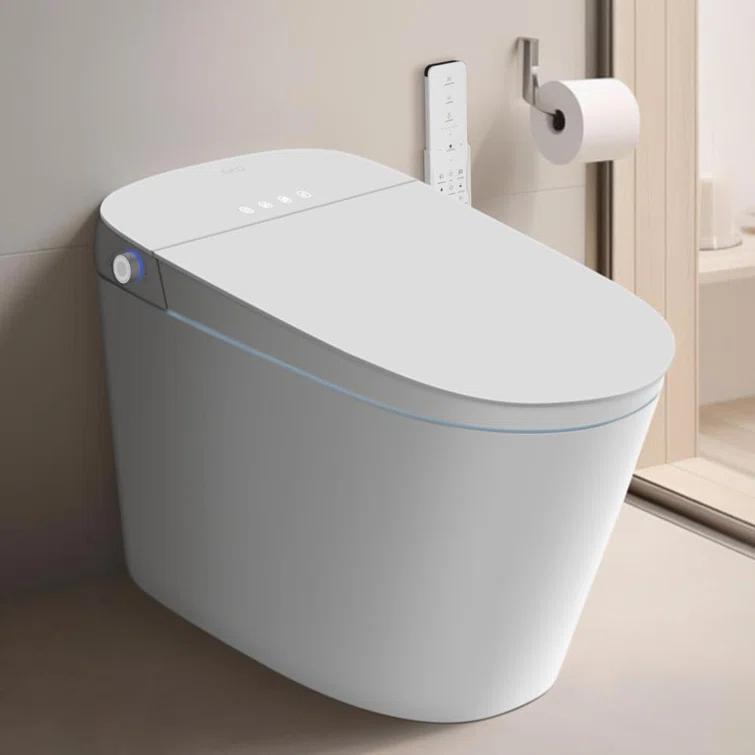 Smart Toilet ADA Comfortable Chair Height, 1000 Gram MaP Flushing Score, Built in Tank, Auto Open & Close Lid, Auto Flush, Foot Sensor Operation