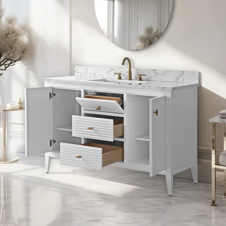 48'' Single Bathroom Vanity with Engineered Marble Top