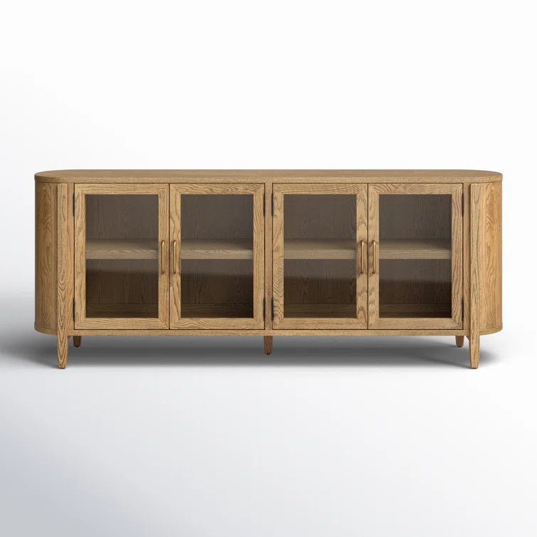 Tolle 82'' Drifted Oak and Glass Sideboard