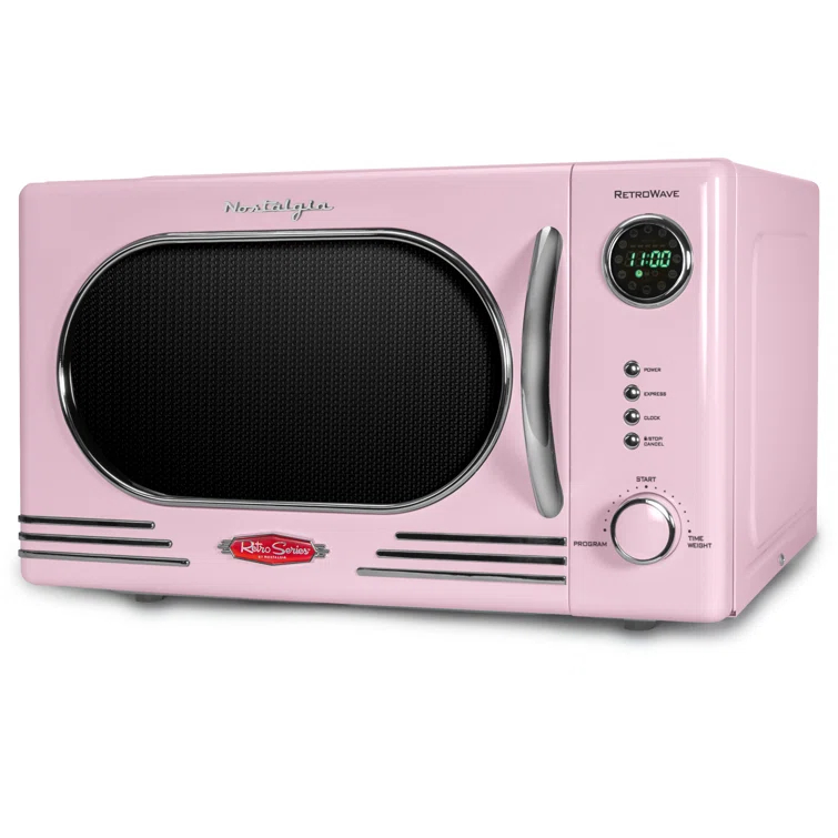 Nostalgia Retro Countertop Microwave 1.1 Cu Ft & 1000 Watt NRMO11PK6A
