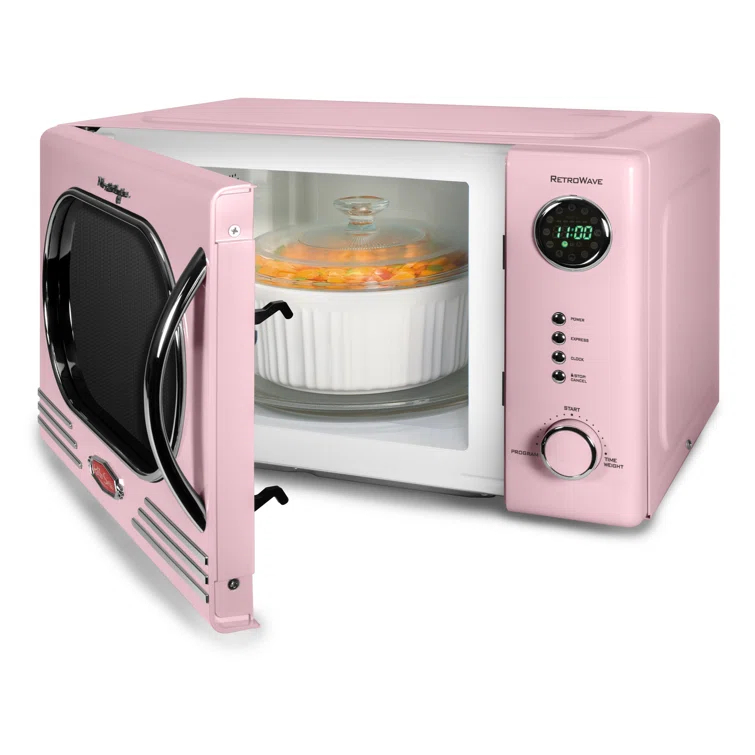 Nostalgia Retro Countertop Microwave 1.1 Cu Ft & 1000 Watt NRMO11PK6A