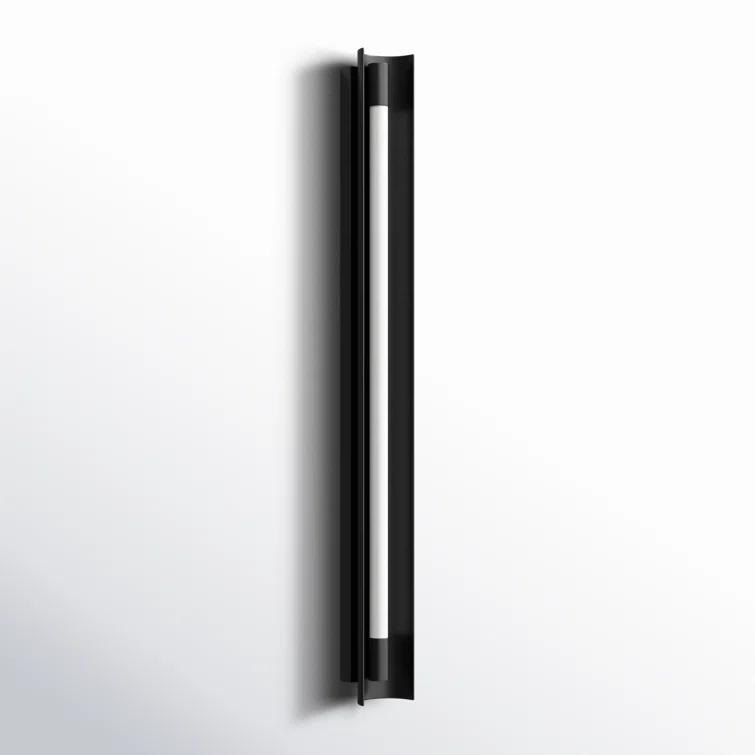 Midnight Black Dimmable LED Outdoor Bath Bar with White Acrylic Diffuser