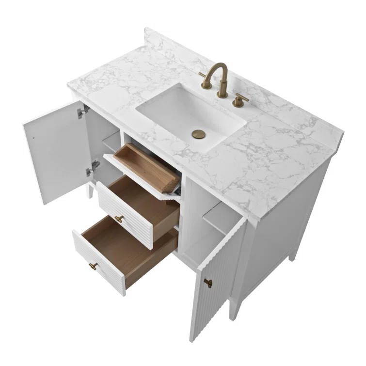 48'' Single Bathroom Vanity with Engineered Marble Top