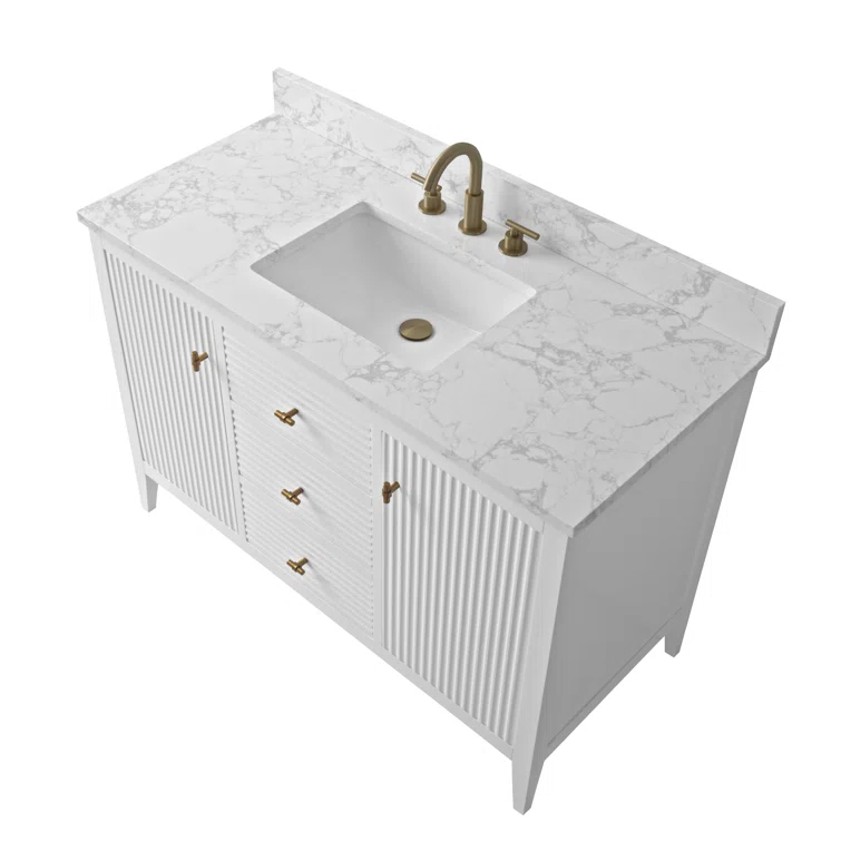 48'' Single Bathroom Vanity with Engineered Marble Top
