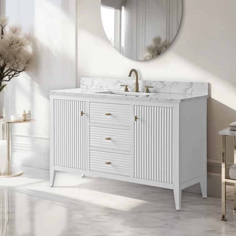 48'' Single Bathroom Vanity with Engineered Marble Top