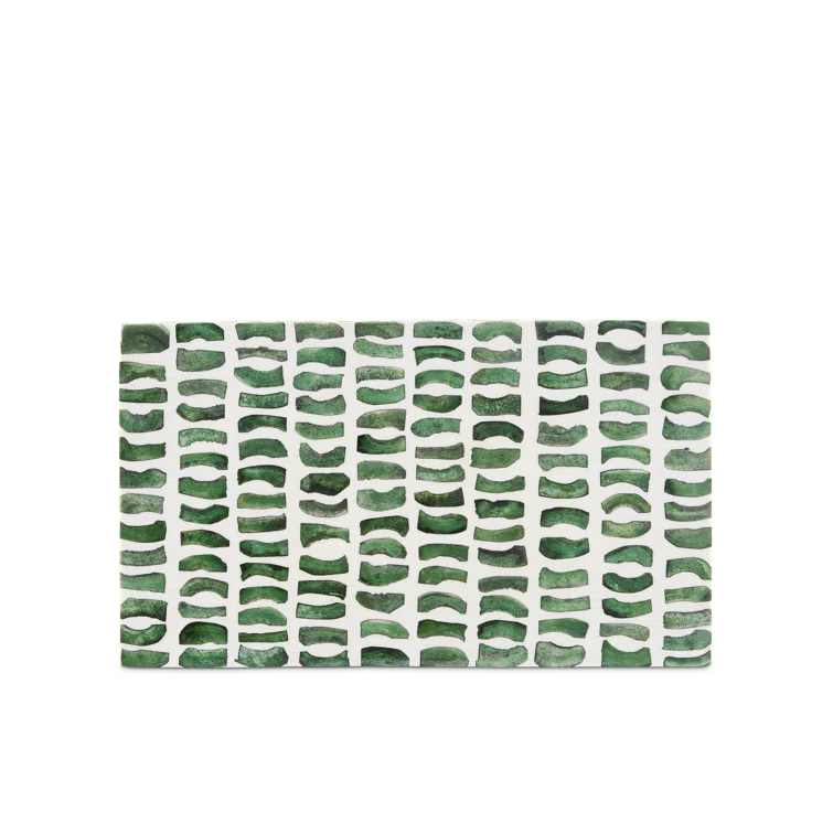 Green and White Decorative Wooden Lidded Box Set