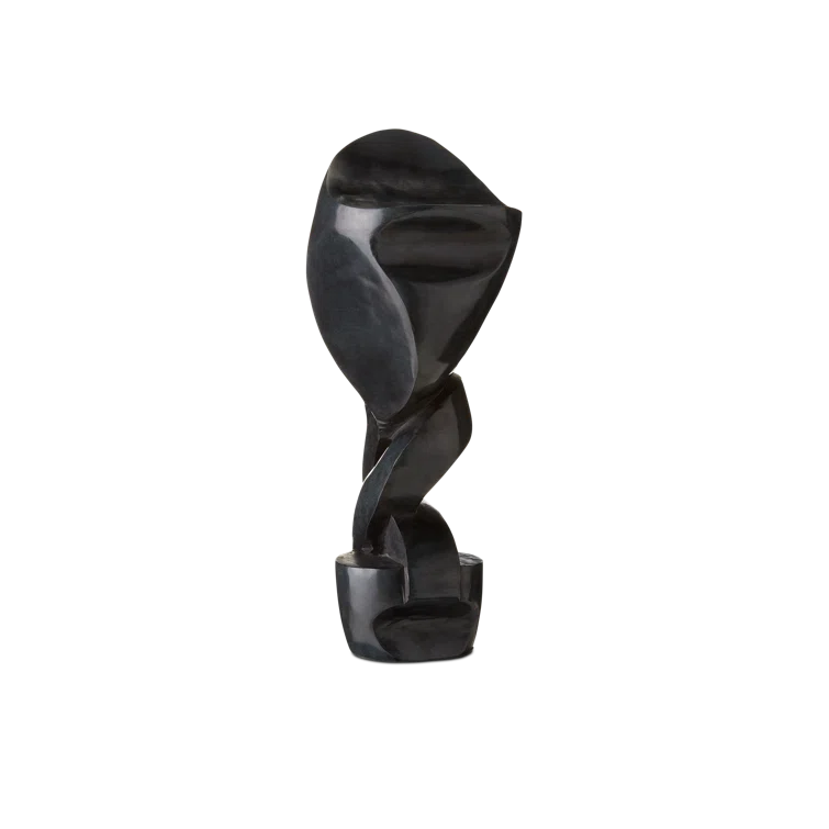 Roland Black Marble Abstract Sculpture, 16.75" Height