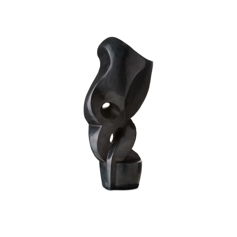 Roland Black Marble Abstract Sculpture, 16.75" Height