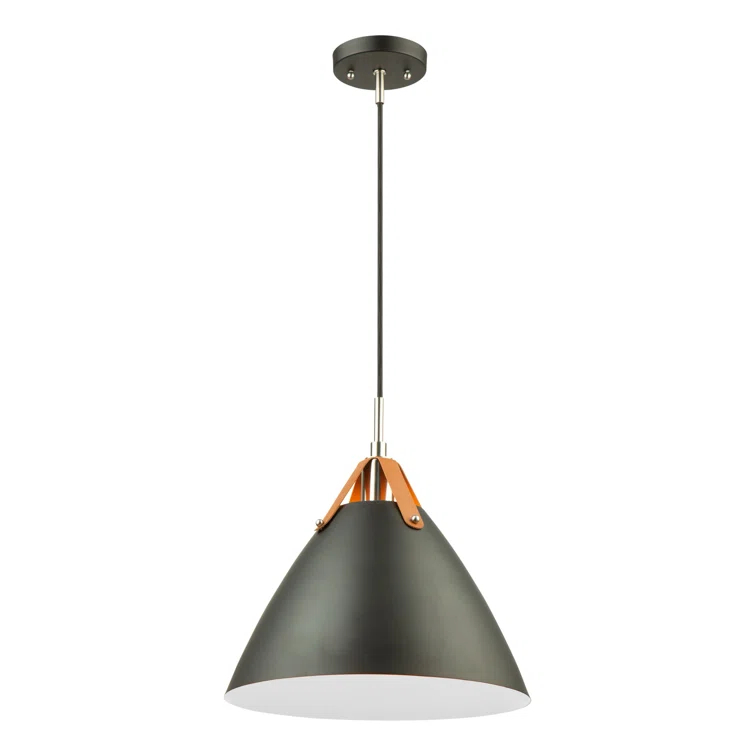 1 - Light Satin Black Shaded Pendant