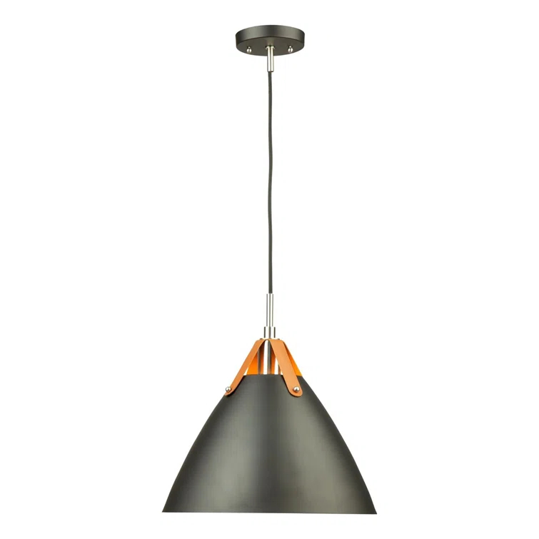 1 - Light Satin Black Shaded Pendant