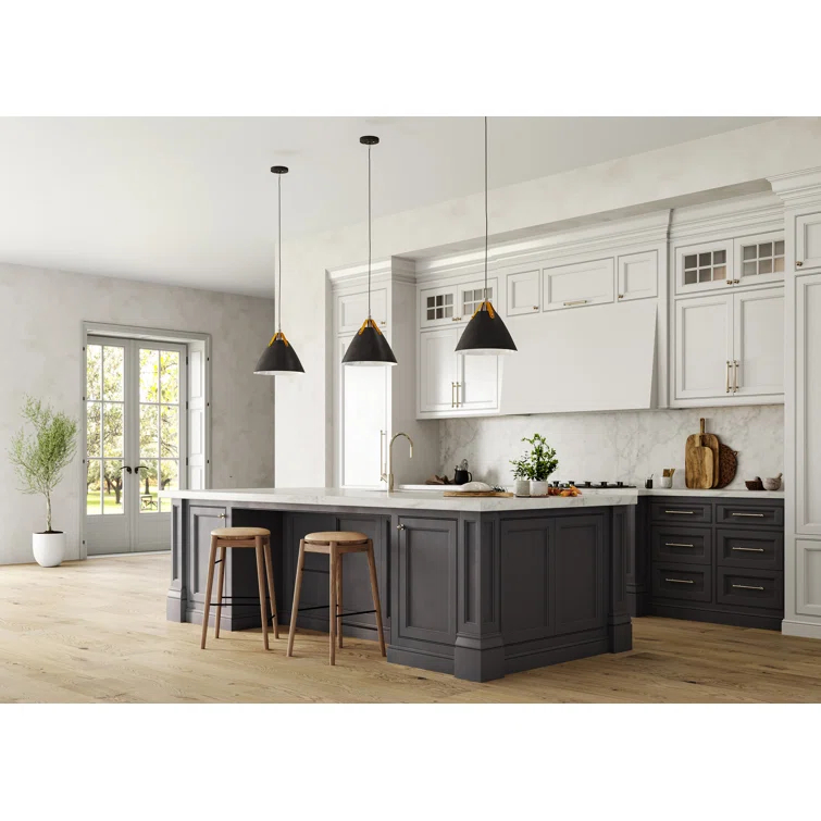 1 - Light Satin Black Shaded Pendant