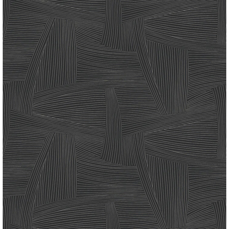 A-Street Prints Reid Black Woven Geometric Wallpaper | Perigold