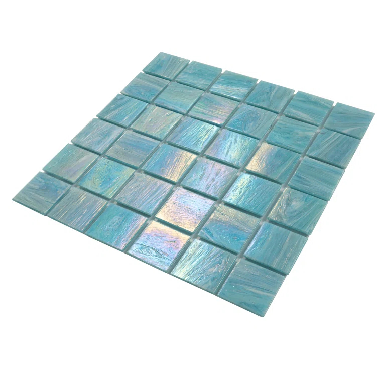 Apollo Tile Celestial 12 in. x 12 in. Glossy Yale Blue Glass Mosaic Wall and Floor Tile (10 sq. ft./case) (10-pack)