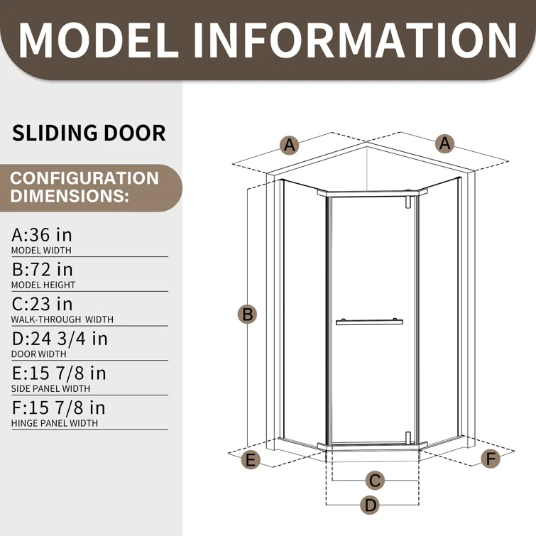 36 in. W x 72 in. H Neo Angle Pivot Semi Frameless Corner Shower Enclosure